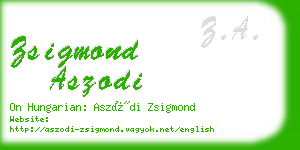 zsigmond aszodi business card